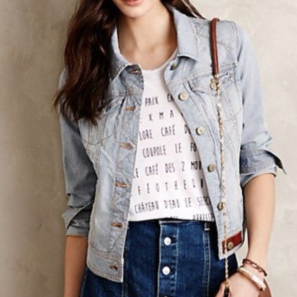 Anthropologie Jackets & Blazers - Anthropologie Pilcro Railroad Stripe Denim Jacket